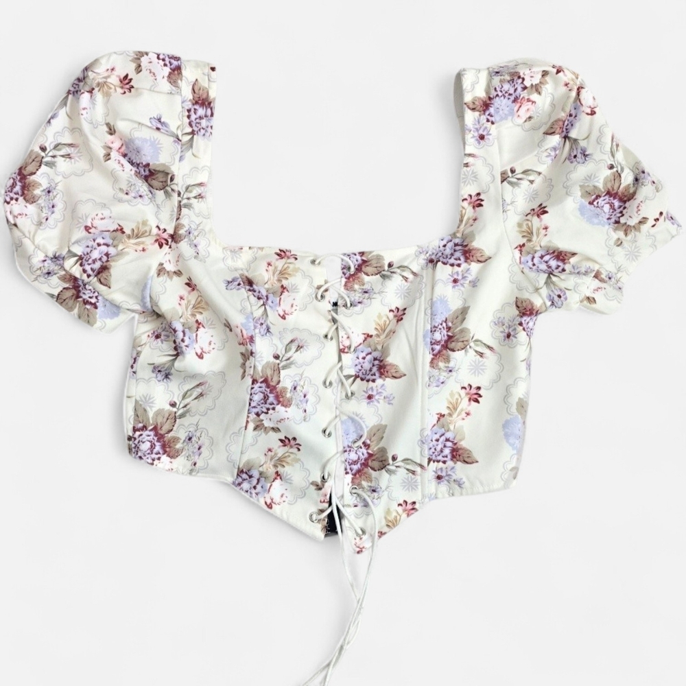 Fashion Nova NWT Meredith Floral Romantic Coquette Corset Top XL